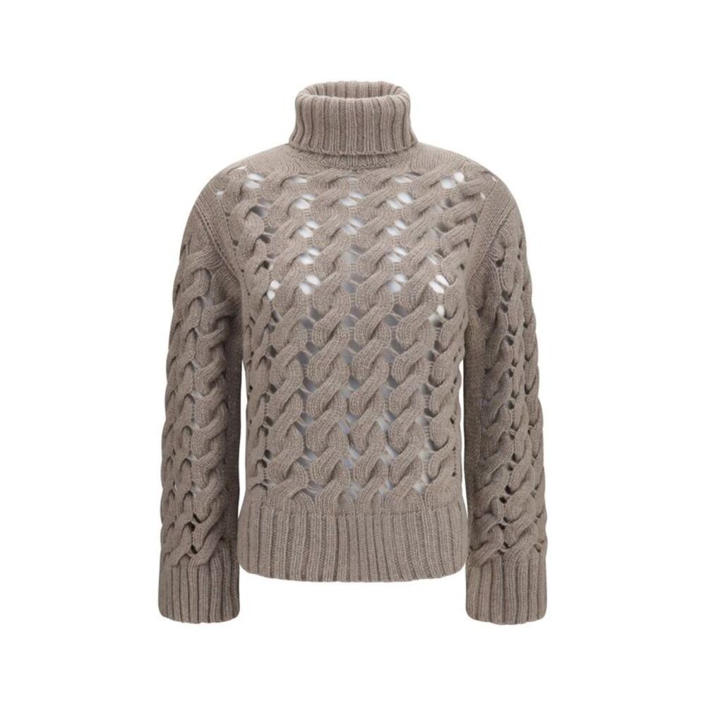 P.A.R.O.S.H. Beige Wool Oves Aries Women's Turtleneck